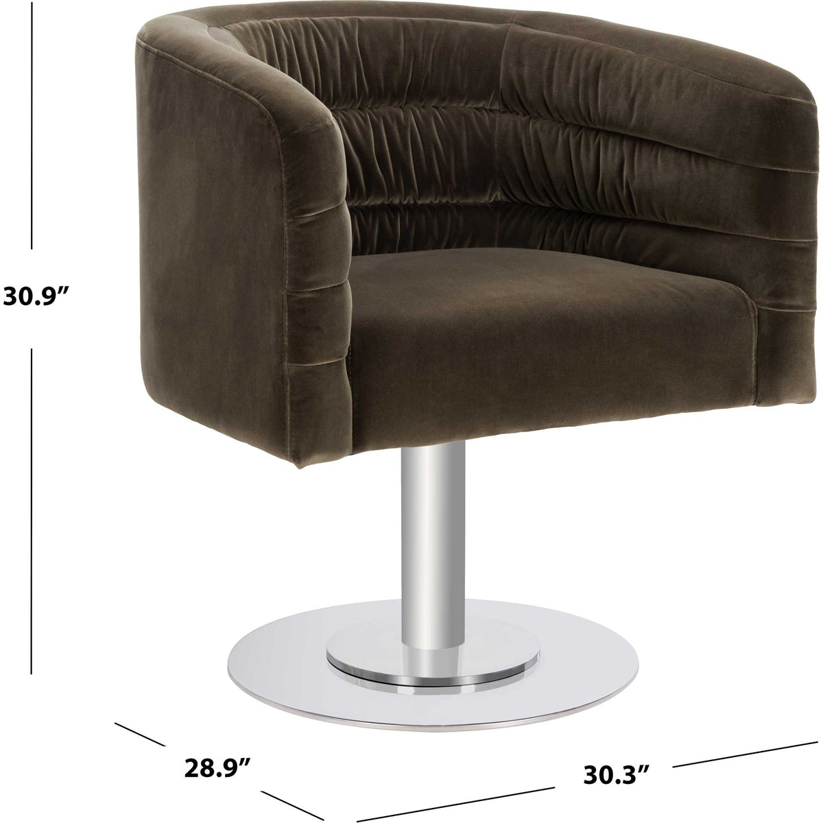 Mavra Velvet Swivel Tub Chair Giotto Dark Olive Green