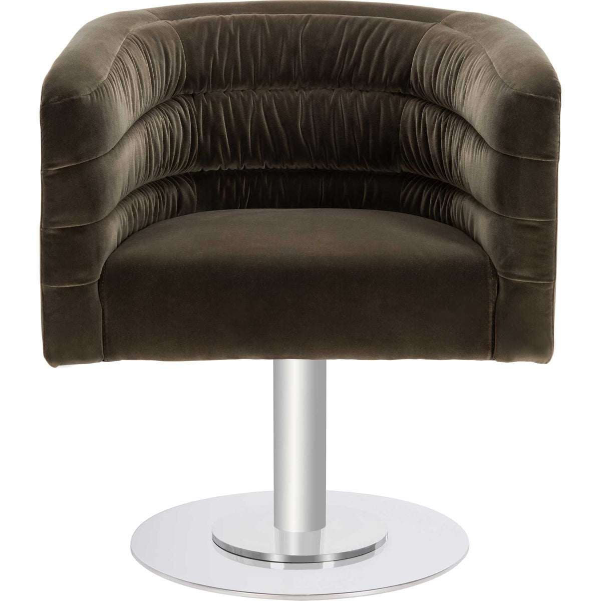 Mavra Velvet Swivel Tub Chair Giotto Dark Olive Green