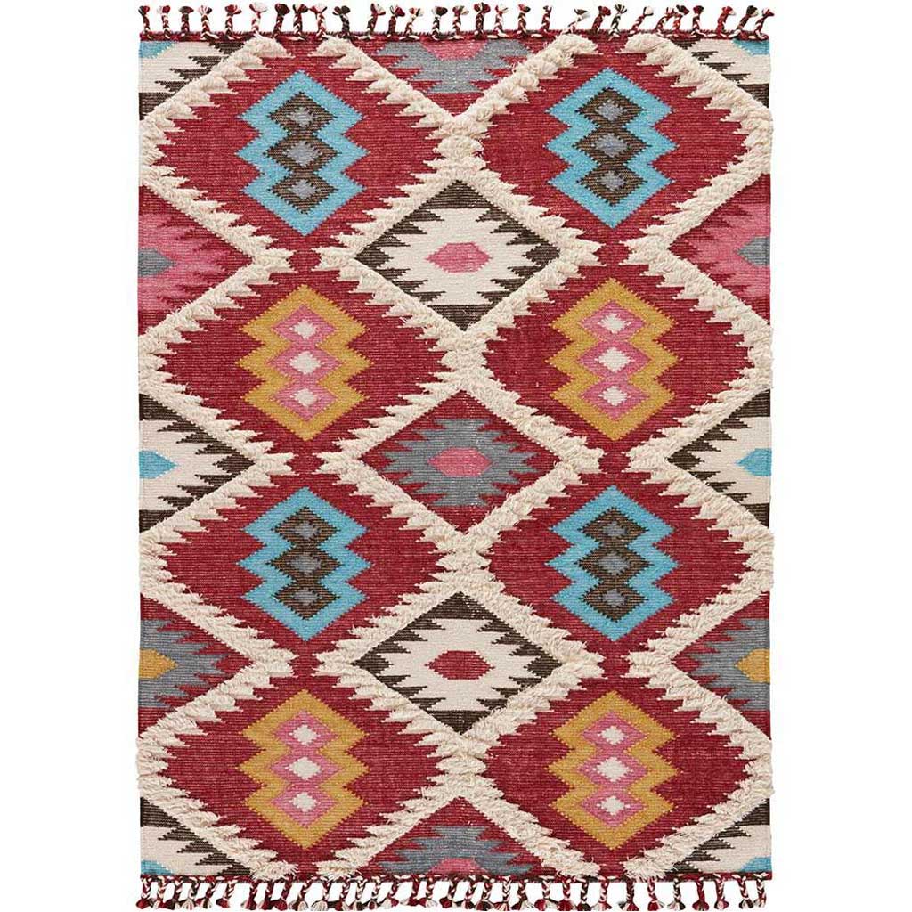 Kokoda Darby Red/Blue Area Rug