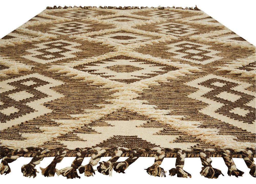 Kokoda Darby Brown/White Area Rug