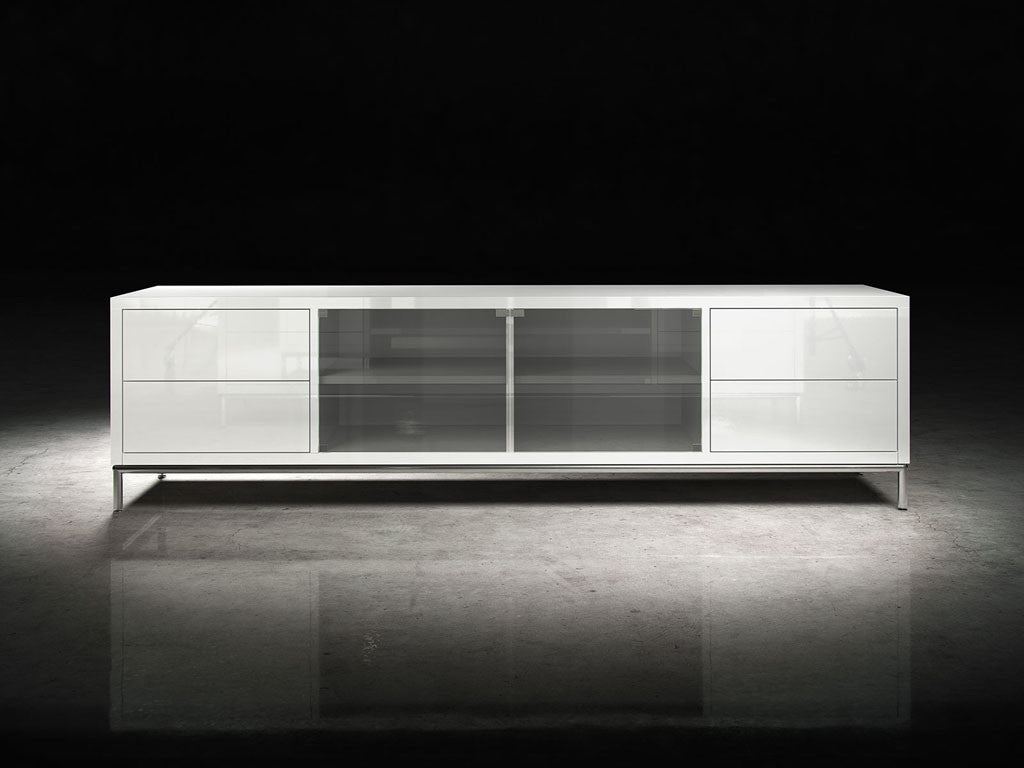 Lenox Media Cabinet White Lacquer