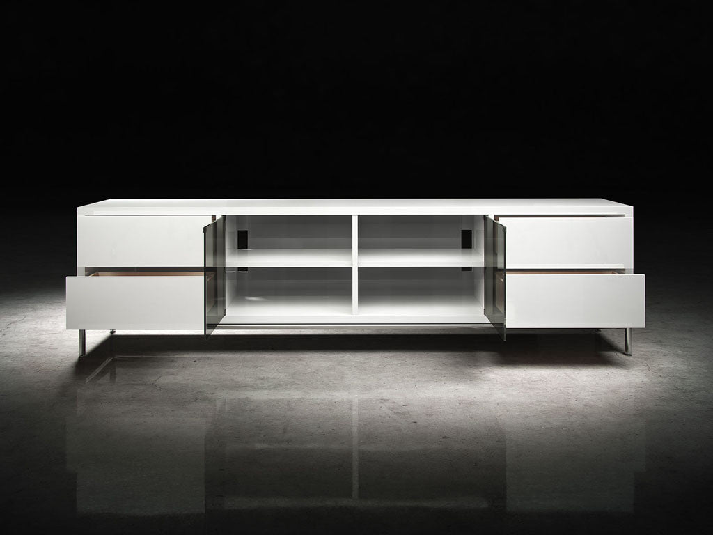 Lenox Media Cabinet White Lacquer