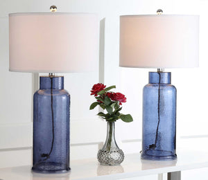 Bottle Glass Table Lamp Blue (Set of 2)
