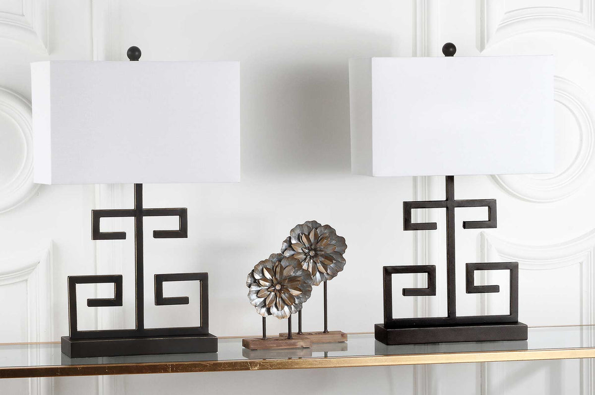 Greek Table Lamp Black (Set of 2)