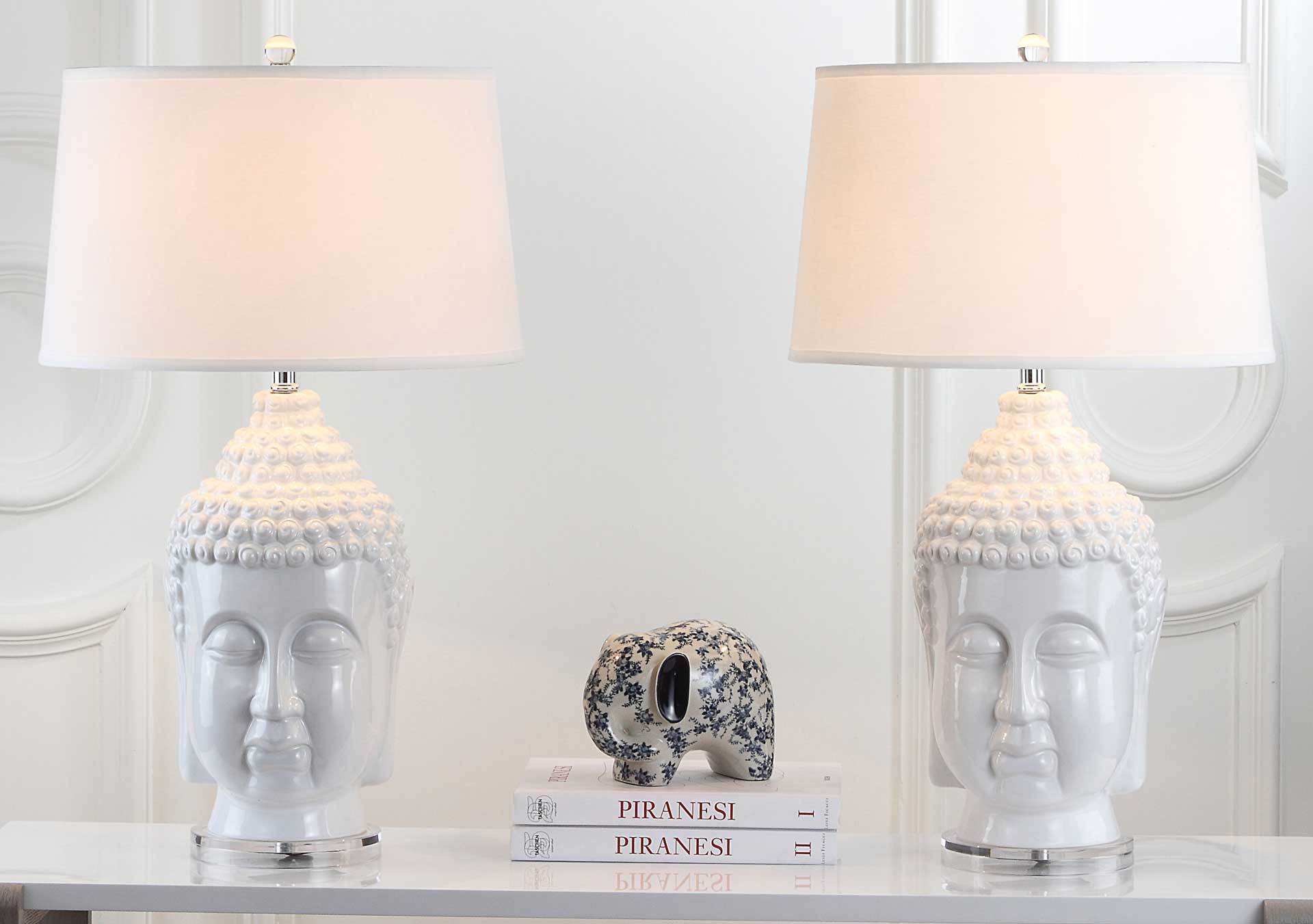 Sean Buddha Table Lamp White (Set of 2)