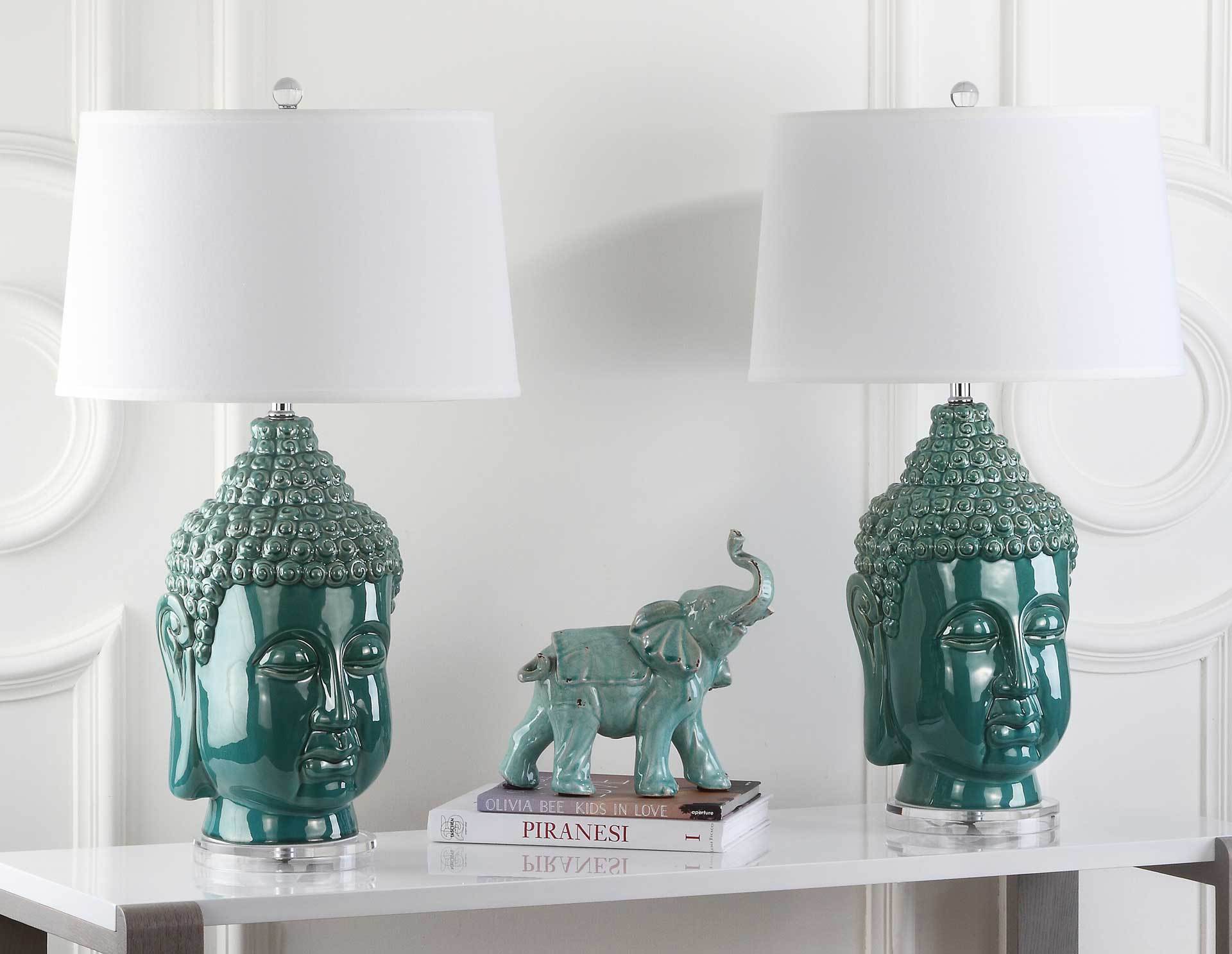 Sean Buddha Table Lamp Blue (Set of 2)