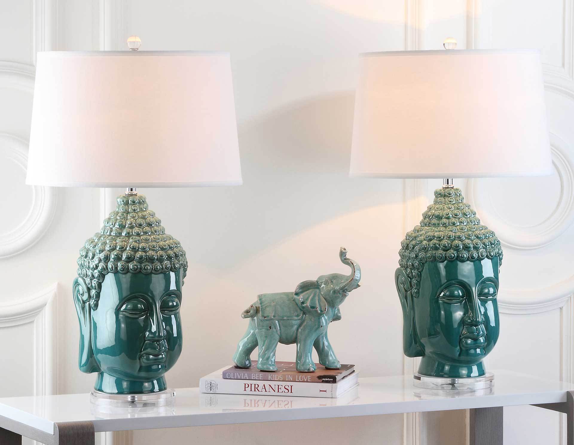 Sean Buddha Table Lamp Blue (Set of 2)