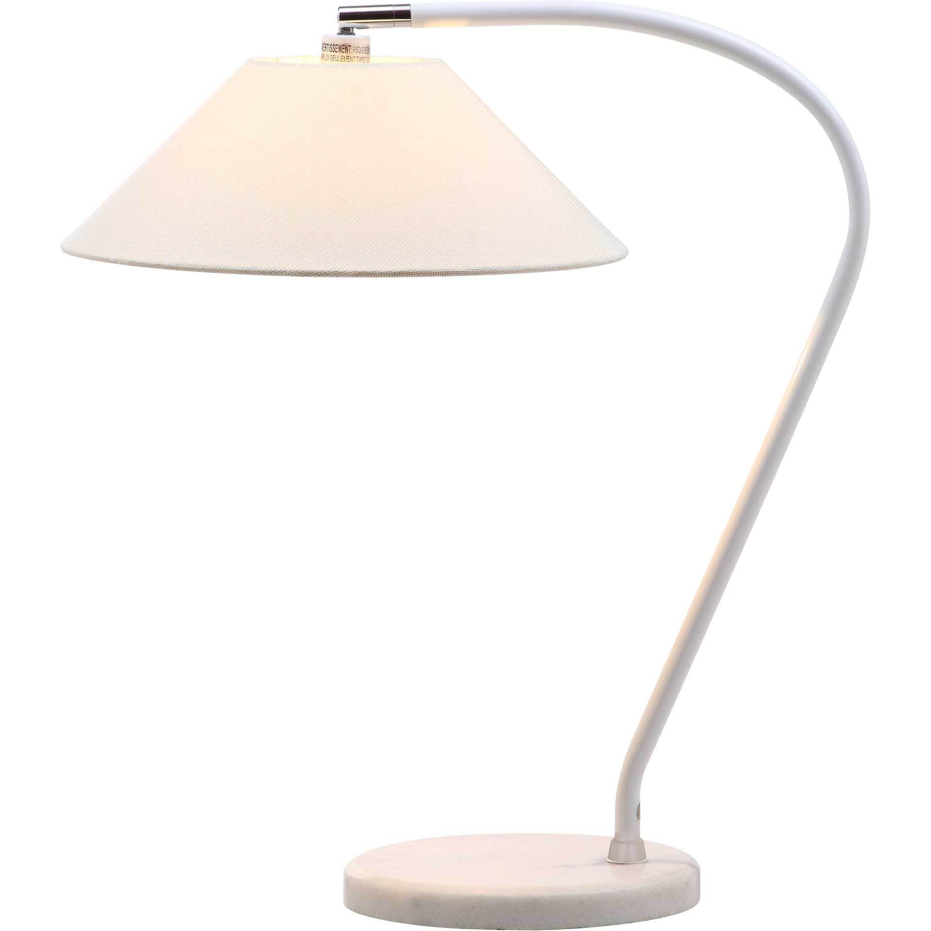 Lydia Mini Arc Table Lamp White (Set of 2)