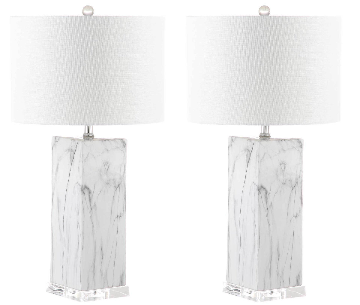 Oliver Table Lamp Black/White Marble (Set of 2)