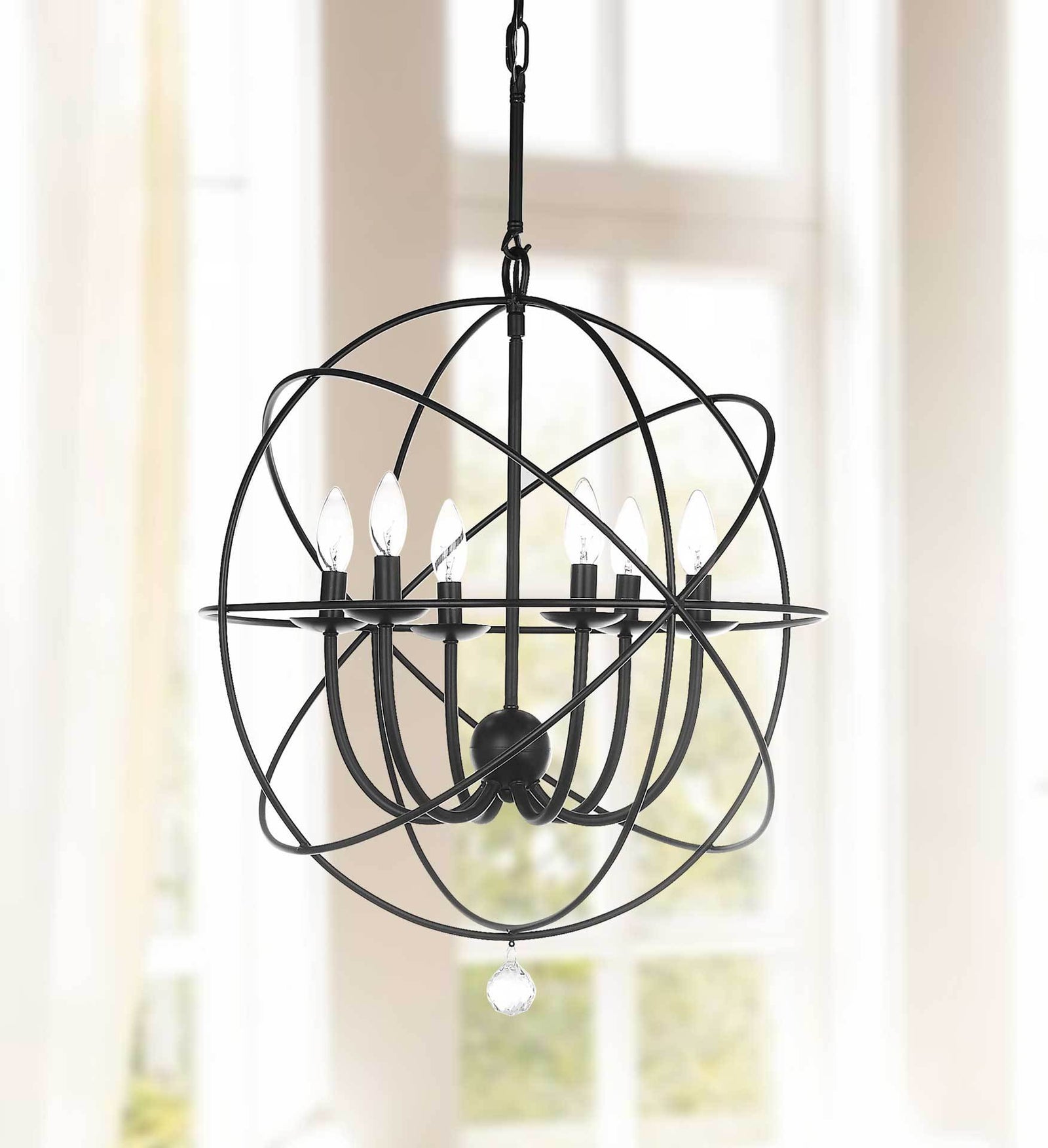 Everett Adjustable Chandelier Black