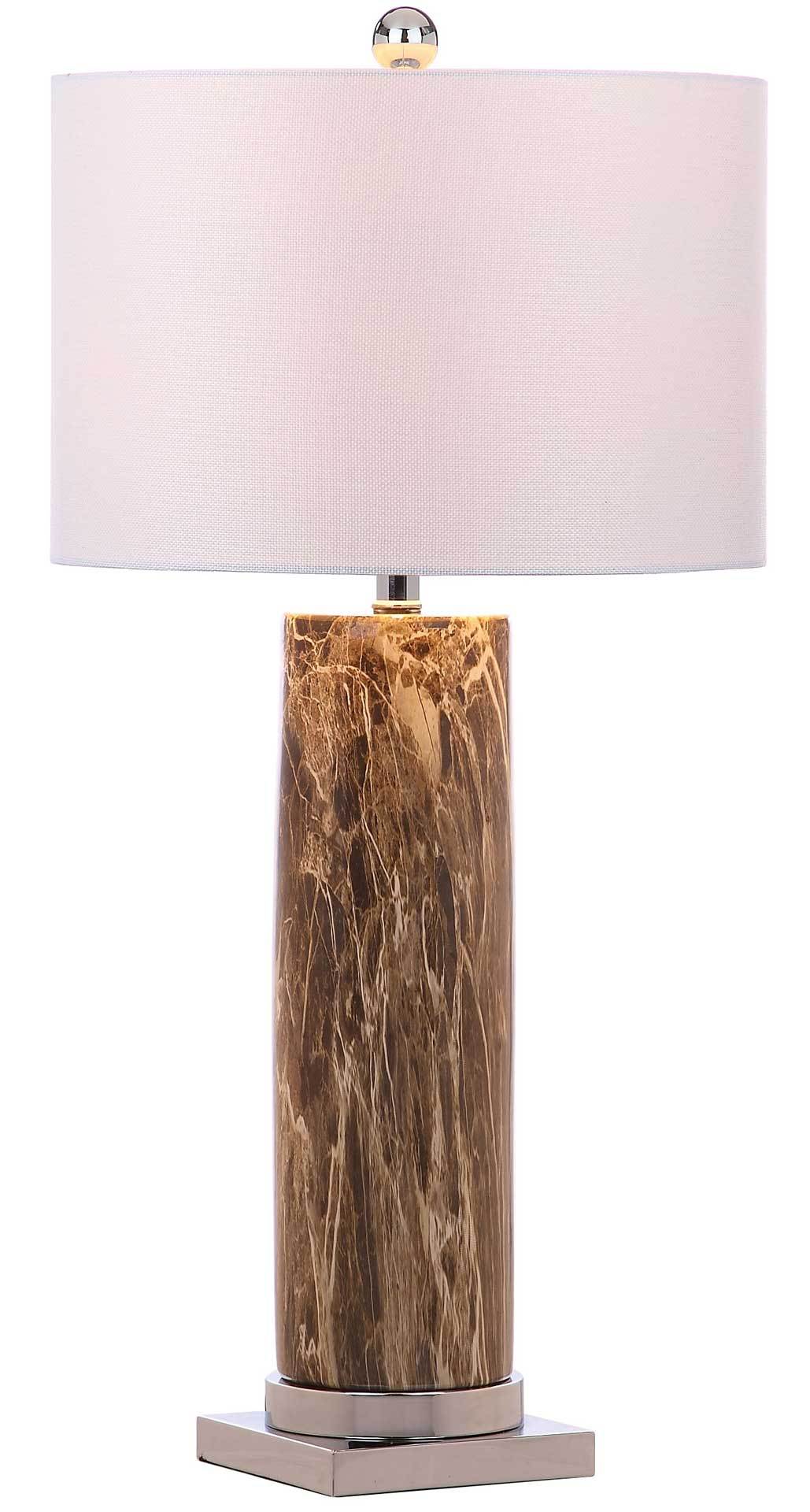 Sofia Faux Marble Table Lamp Brown (Set of 2)