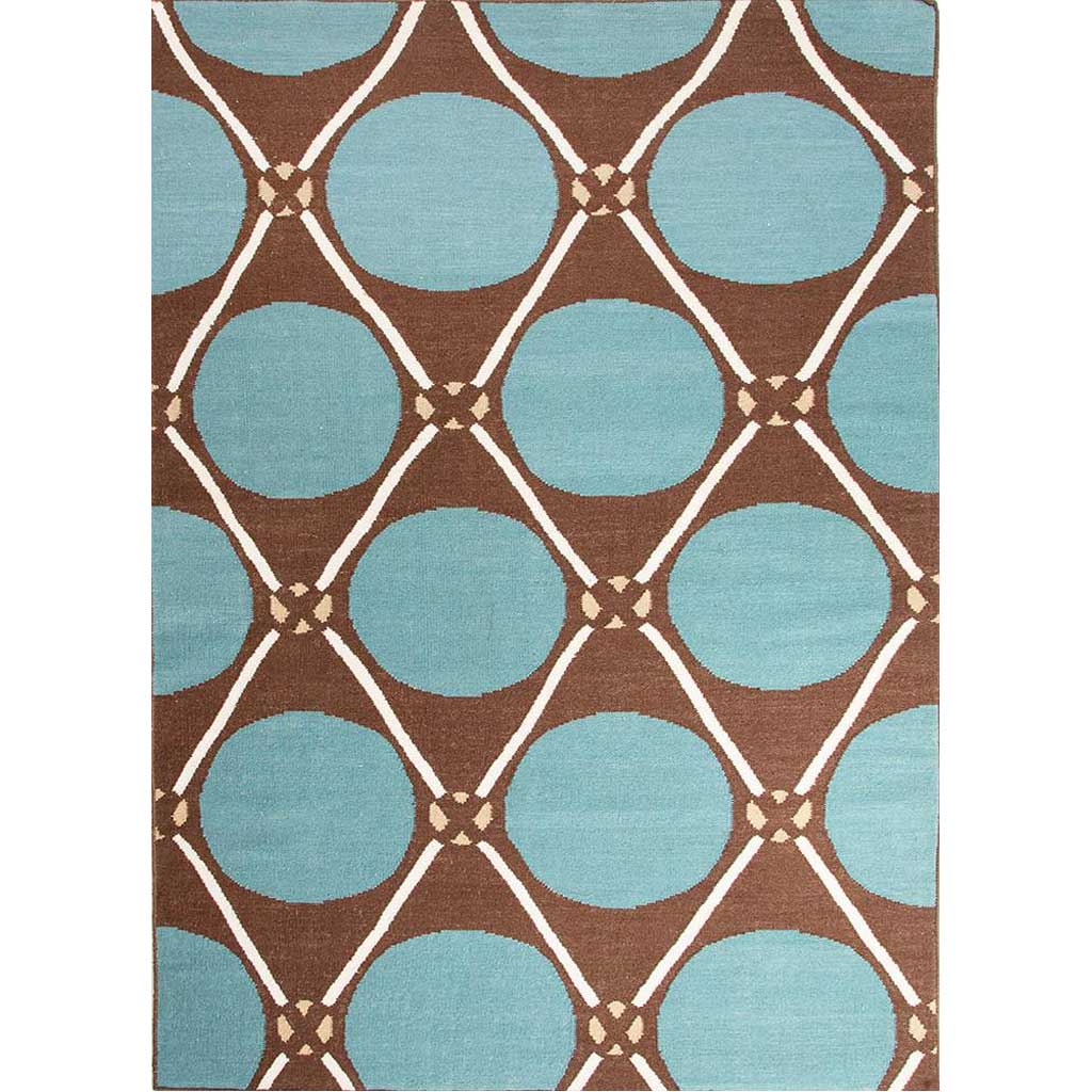 En Casa Grid Dot Dark Chocolate/Capri Area Rug