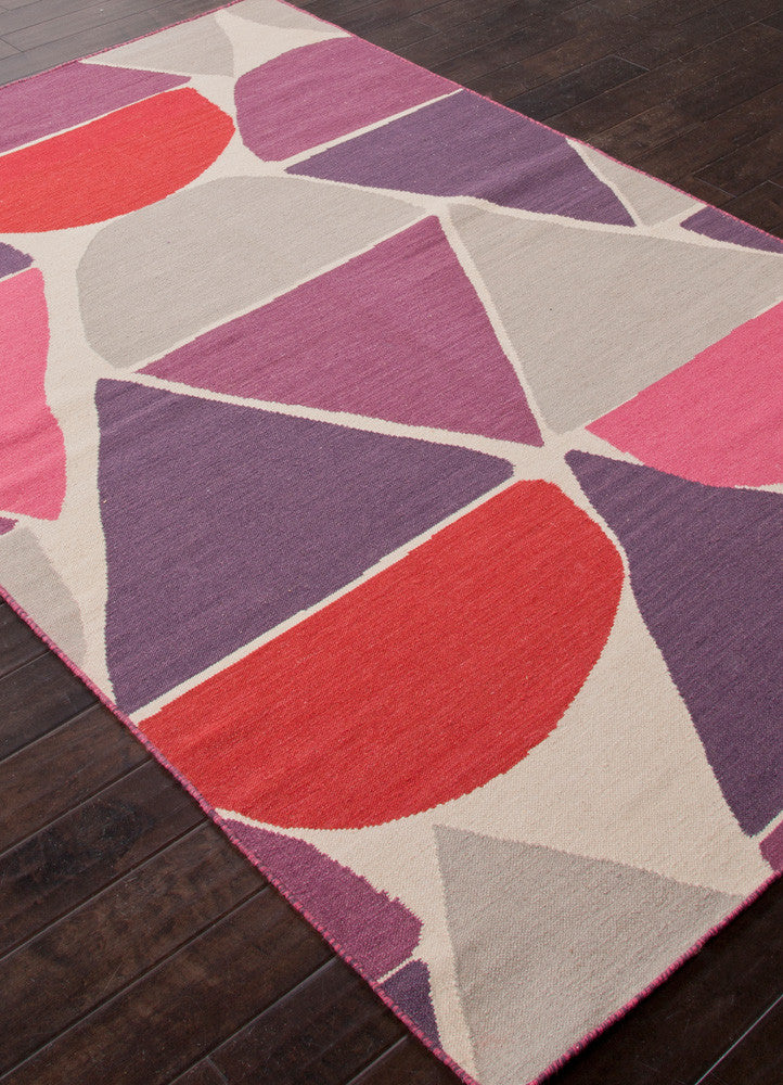 En Casa Dew Drops Antique White/Velvet Red Area Rug