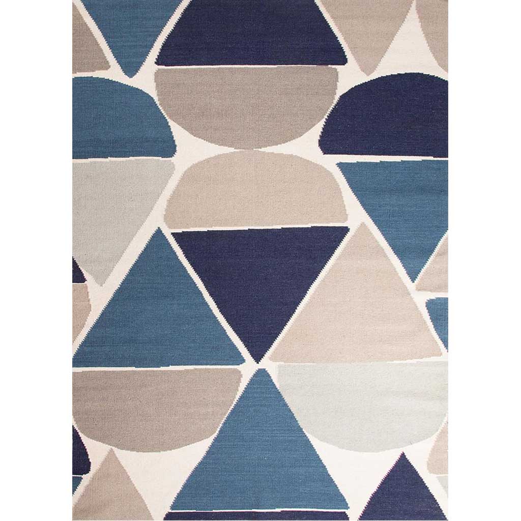 En Casa Dew Drops White/Dark Denim Area Rug