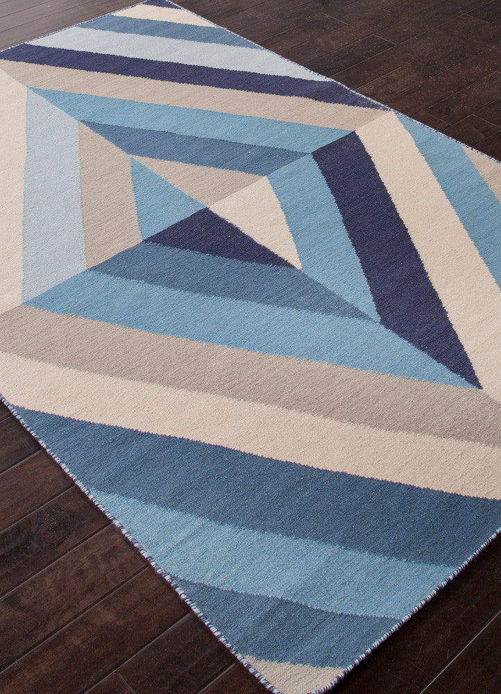 En Casa Tunnel Ocean Blue/Antique White Area Rug