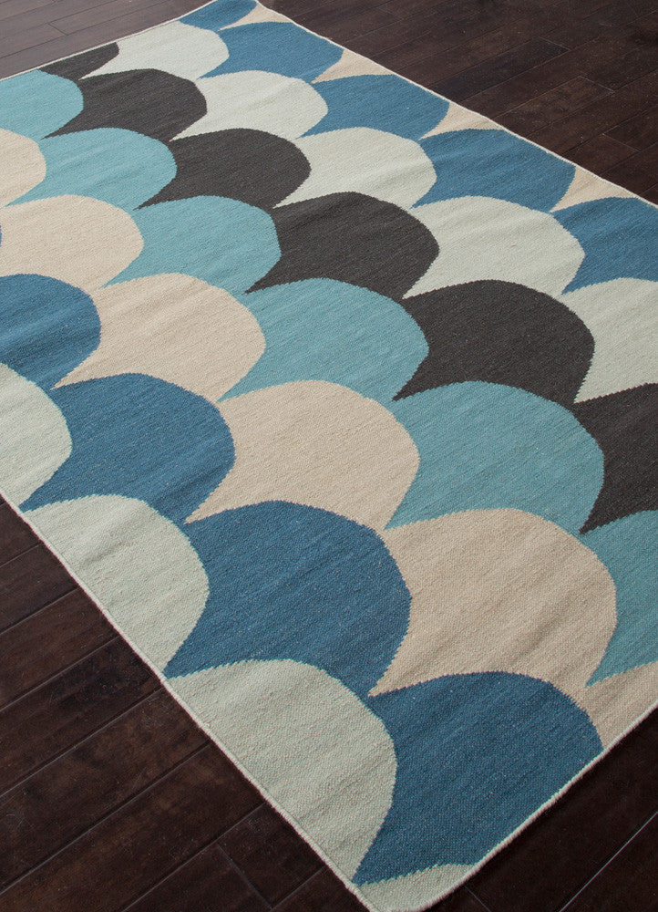 En Casa Ripple Cool Aqua/Black Ink Area Rug