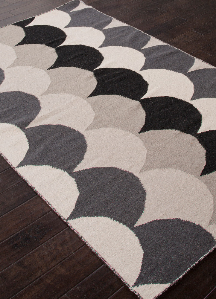 En Casa Ripple Ebony/White Area Rug