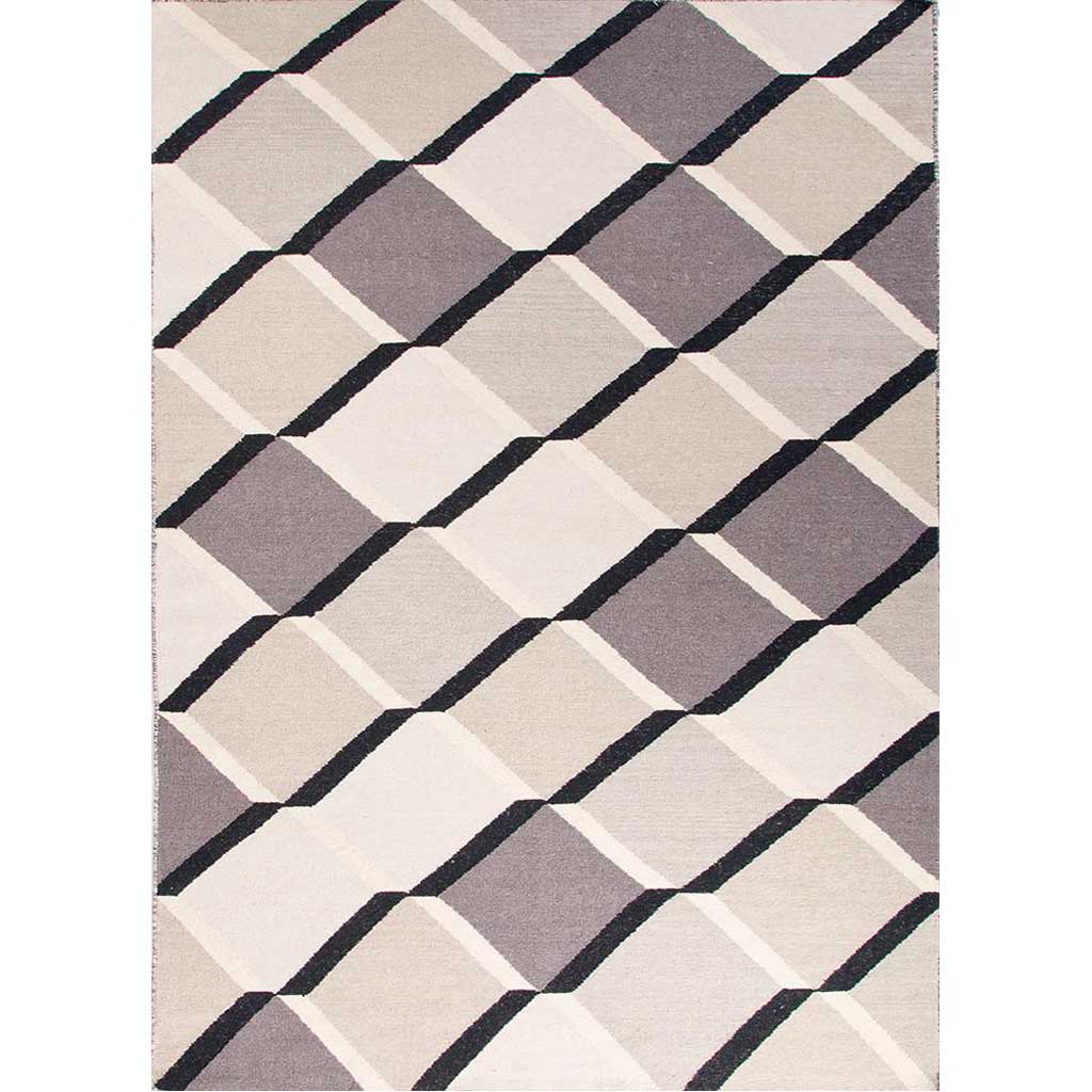 En Casa Harlequin Cube Liquorice/Classic Gray Area Rug