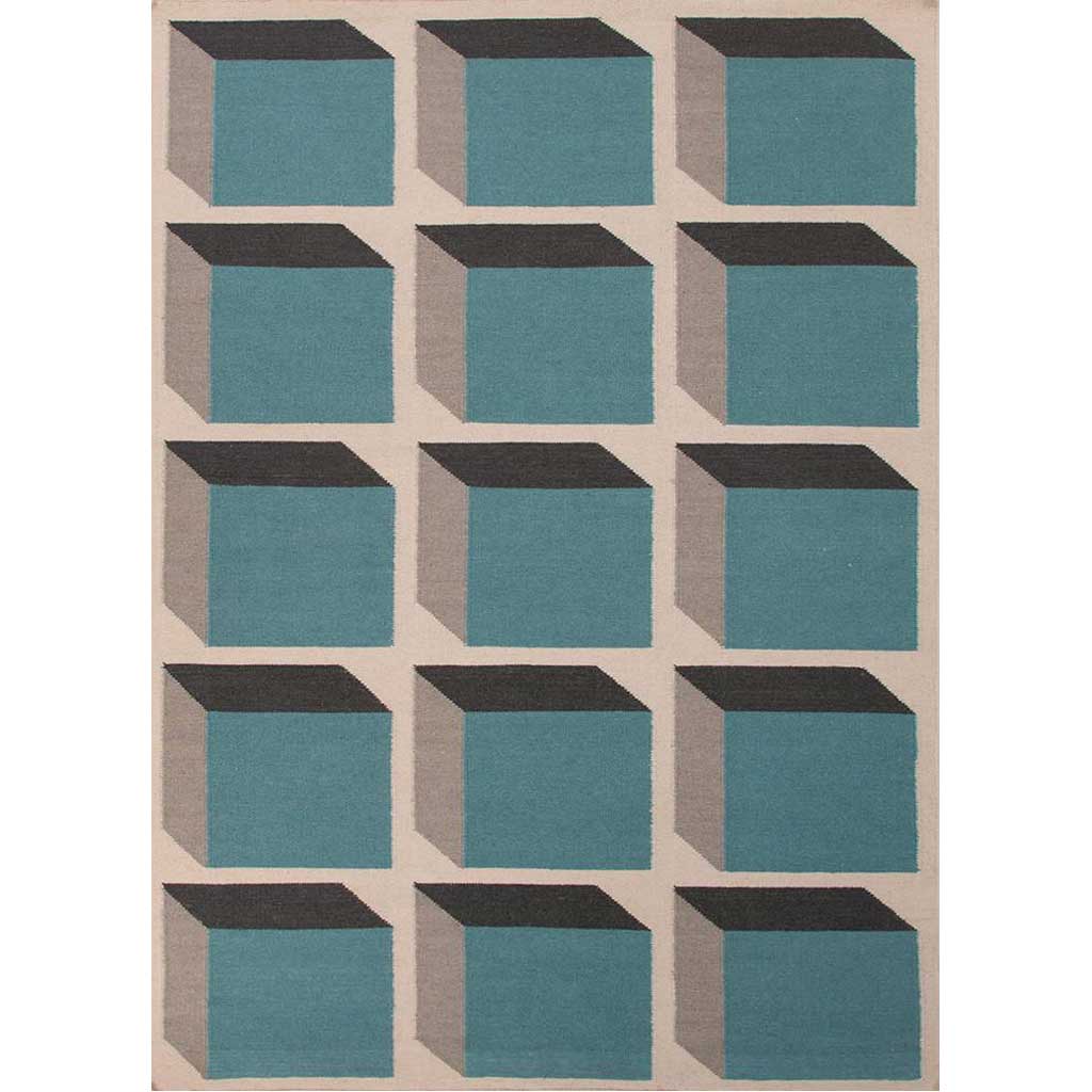 En Casa Cubes Antique White/Capri Area Rug