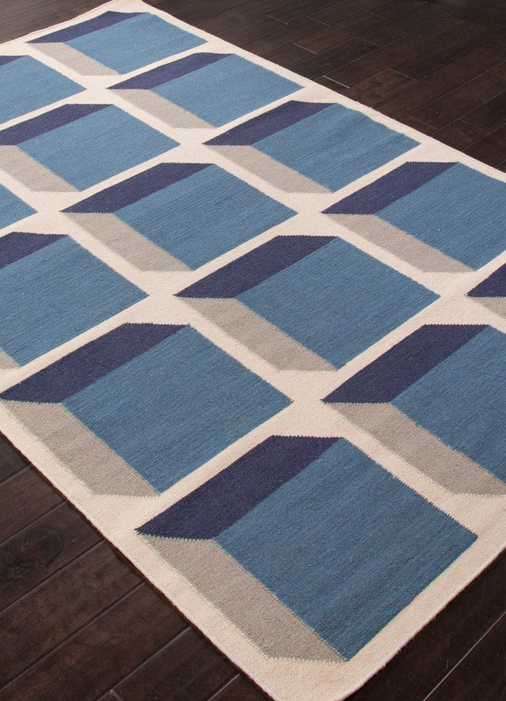 En Casa Cubes Antique White/Dark Denim Area Rug