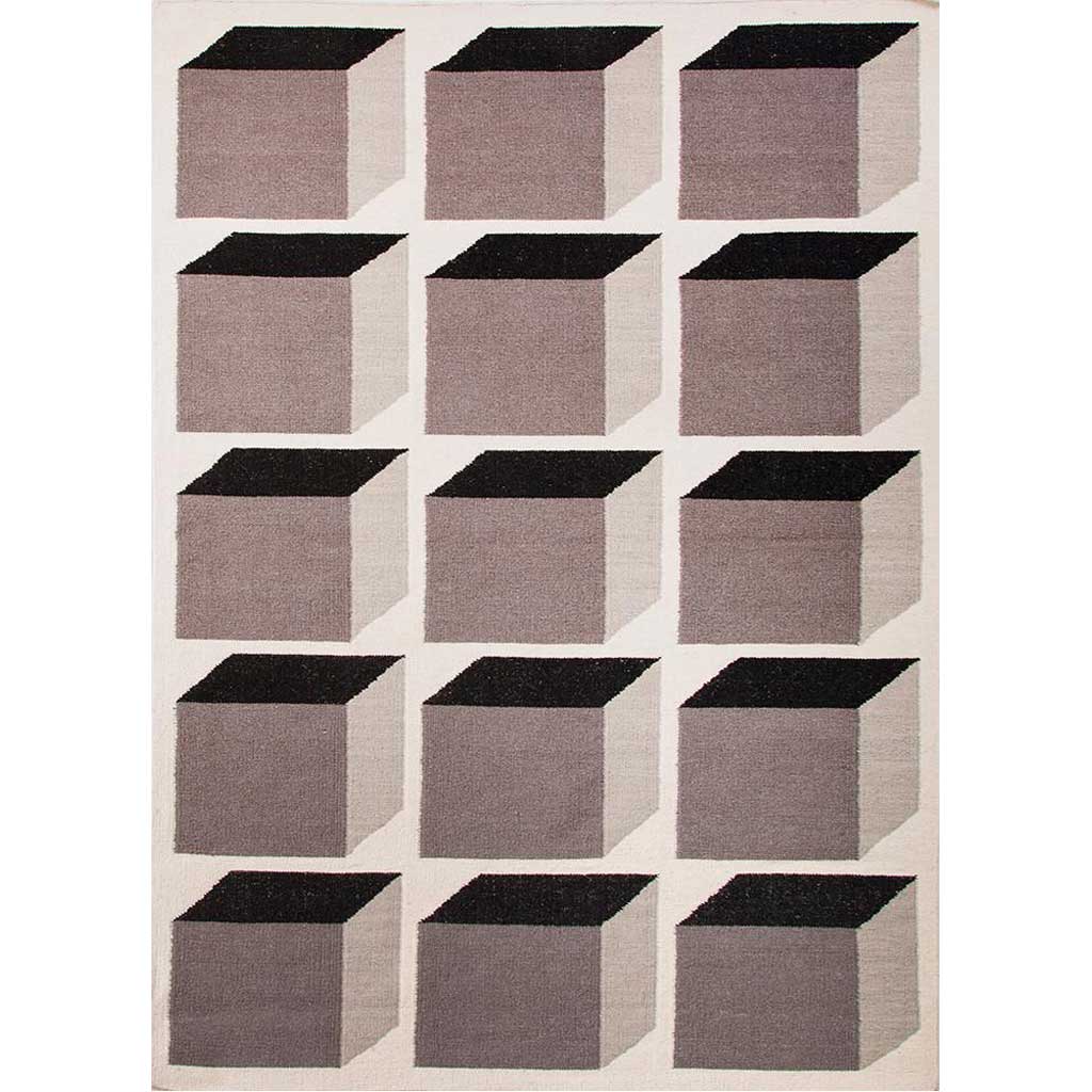 En Casa Cubes White/Liquorice Area Rug