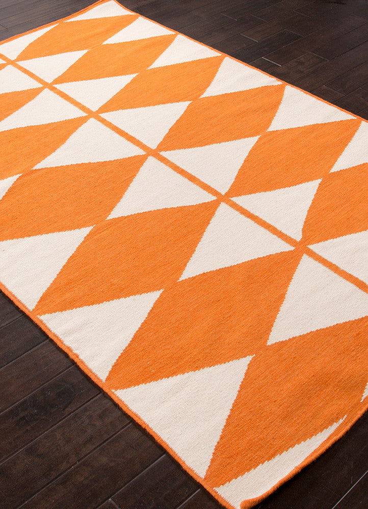 En Casa Harlequin White/Orange Area Rug