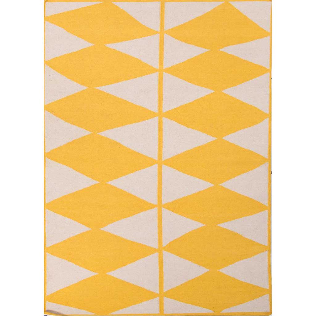 En Casa Harlequin White/Yellow Area Rug