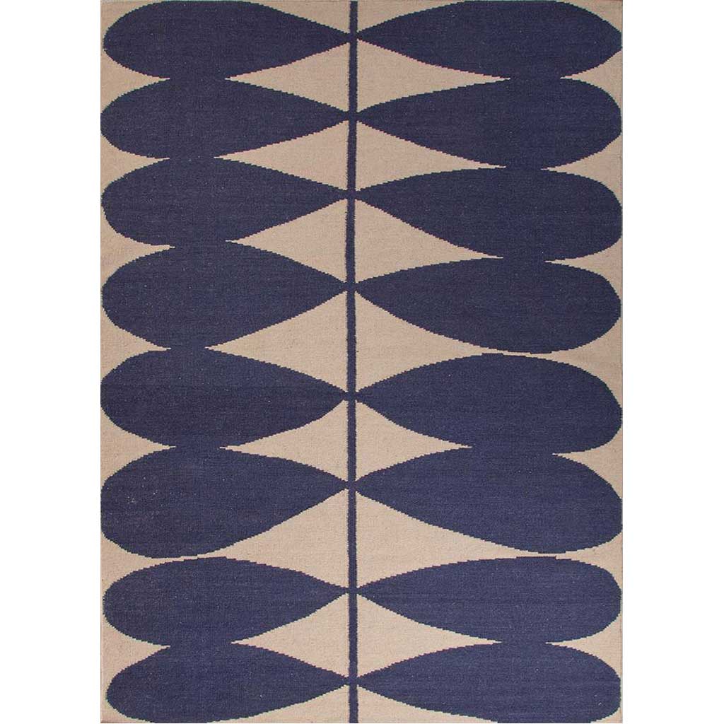 En Casa Petals Antique White/Deep Navy Area Rug