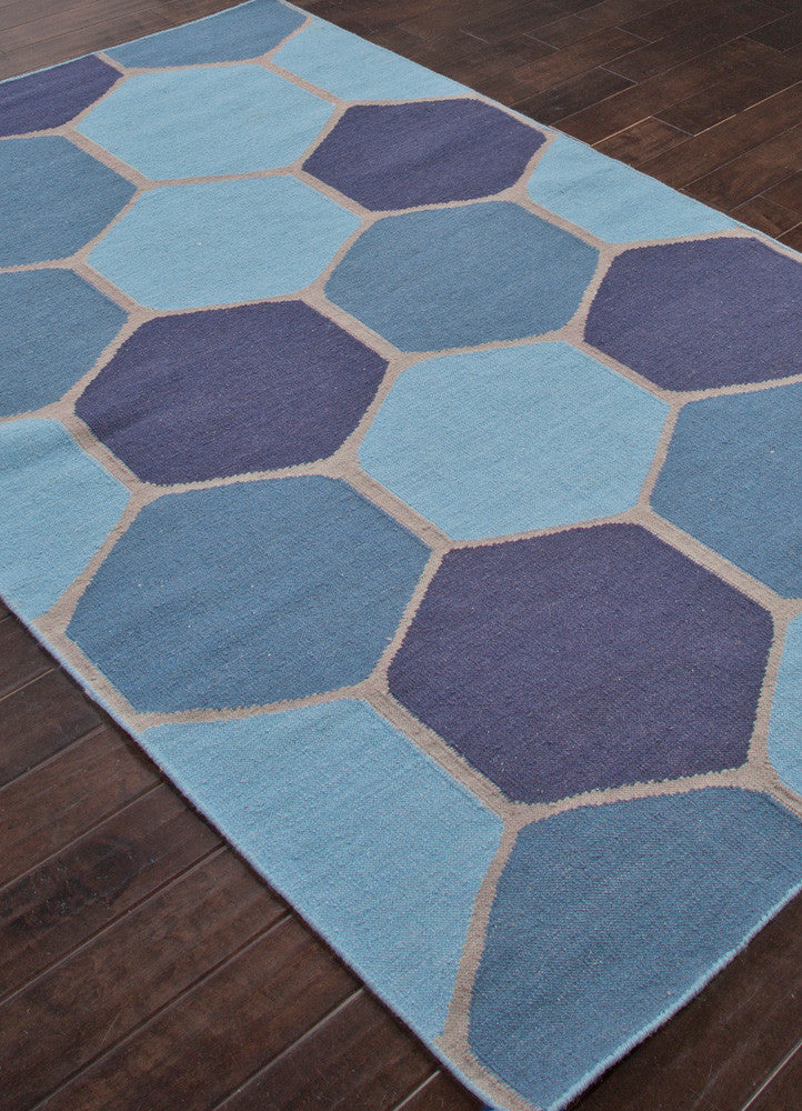 En Casa Beehive Ocean Blue/Deep Navy Area Rug