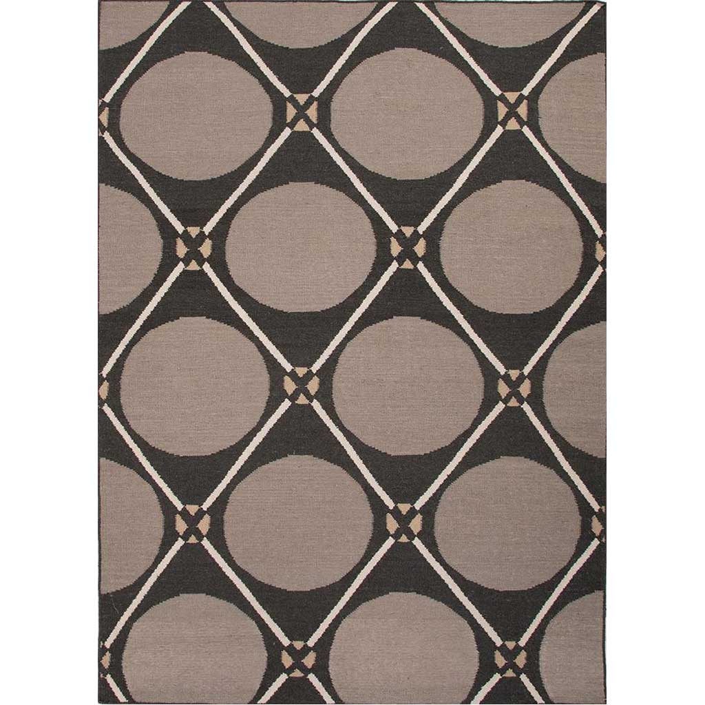 En Casa Grid Dot Black Ink/Medium Gray Area Rug