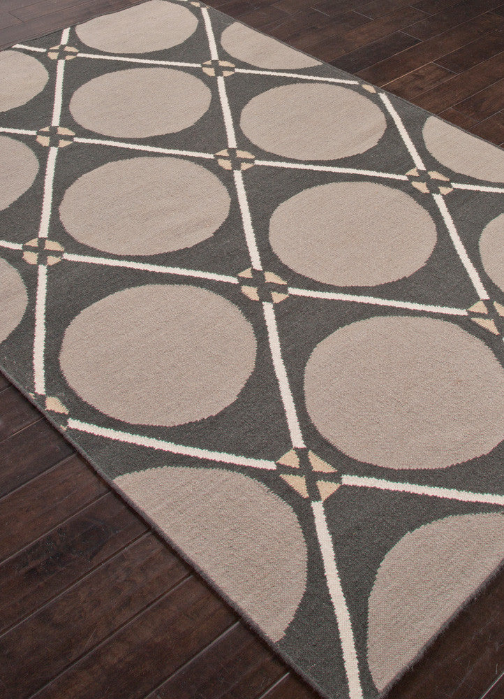 En Casa Grid Dot Black Ink/Medium Gray Area Rug