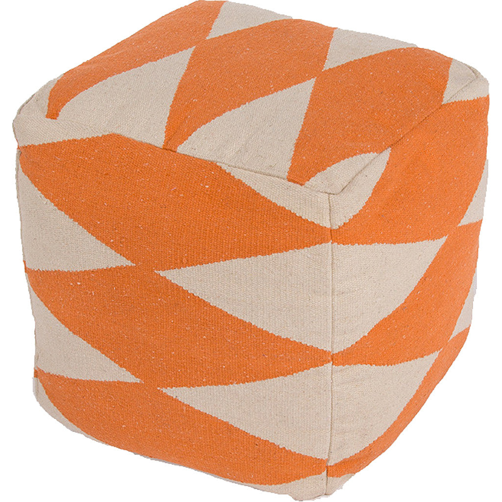 En Casa Encasa16 Orange/White Pouf