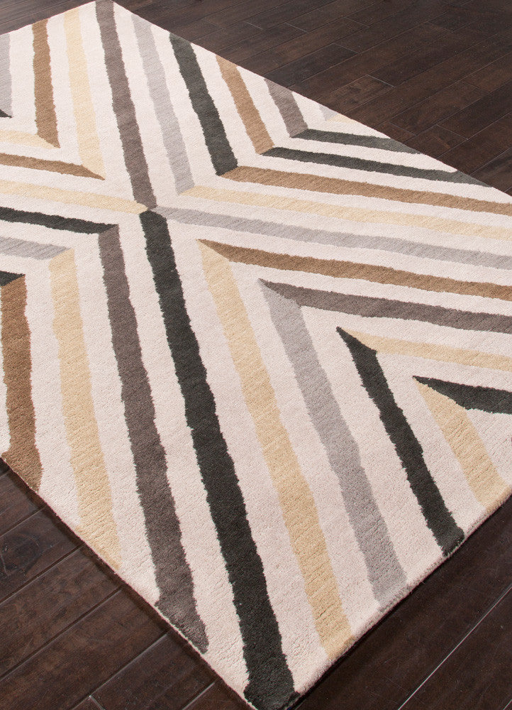 En Casa Cornered Dark Ivory/Black Ink Area Rug