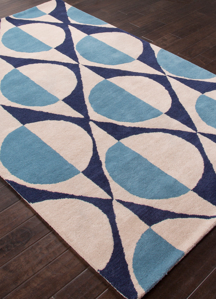 En Casa Half Dot Deep Navy/Dark Ivory Area Rug