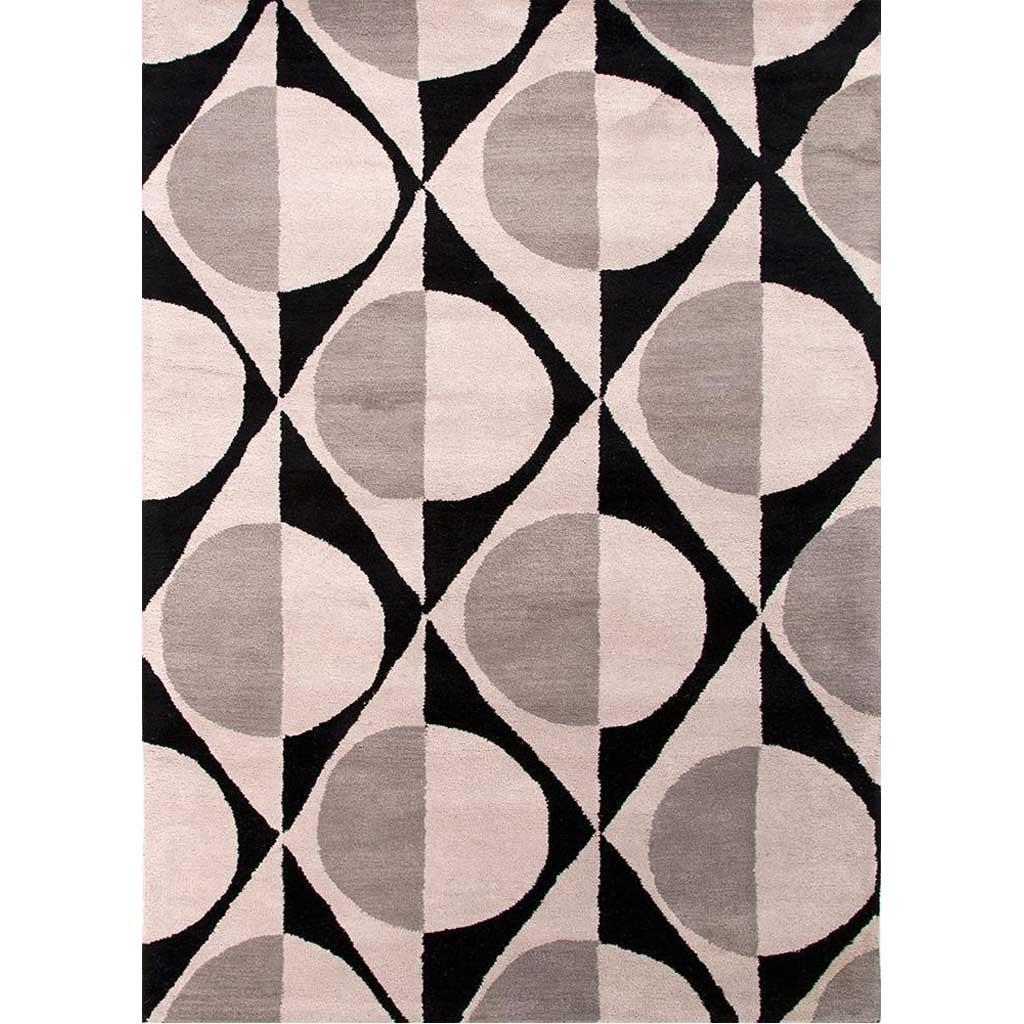 En Casa Half Dot Ebony/Classic Gray Area Rug