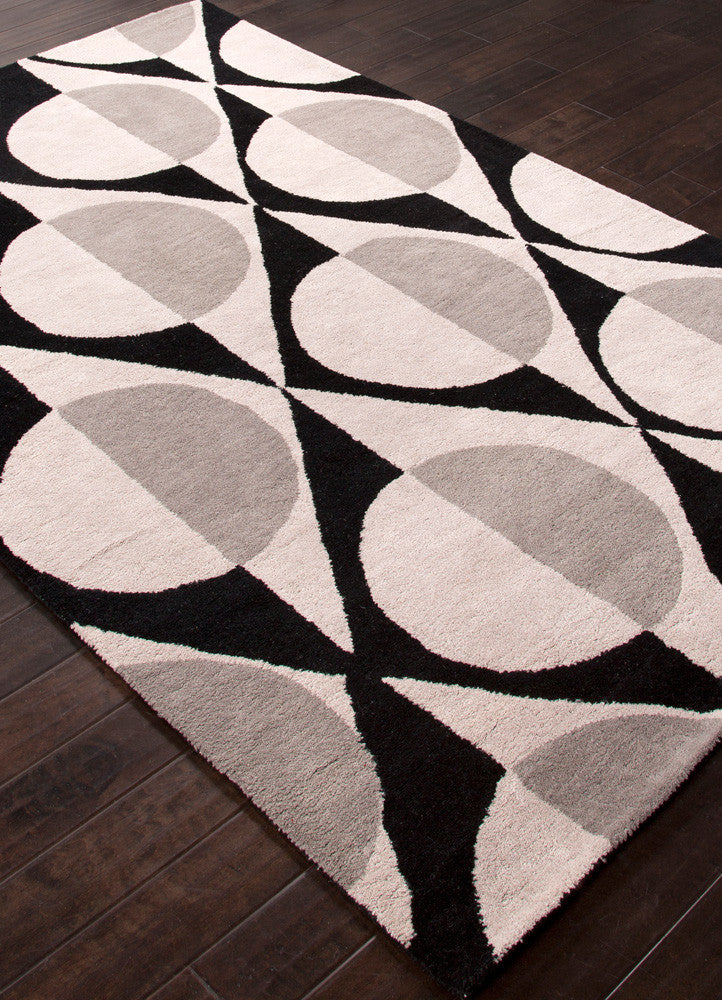 En Casa Half Dot Ebony/Classic Gray Area Rug