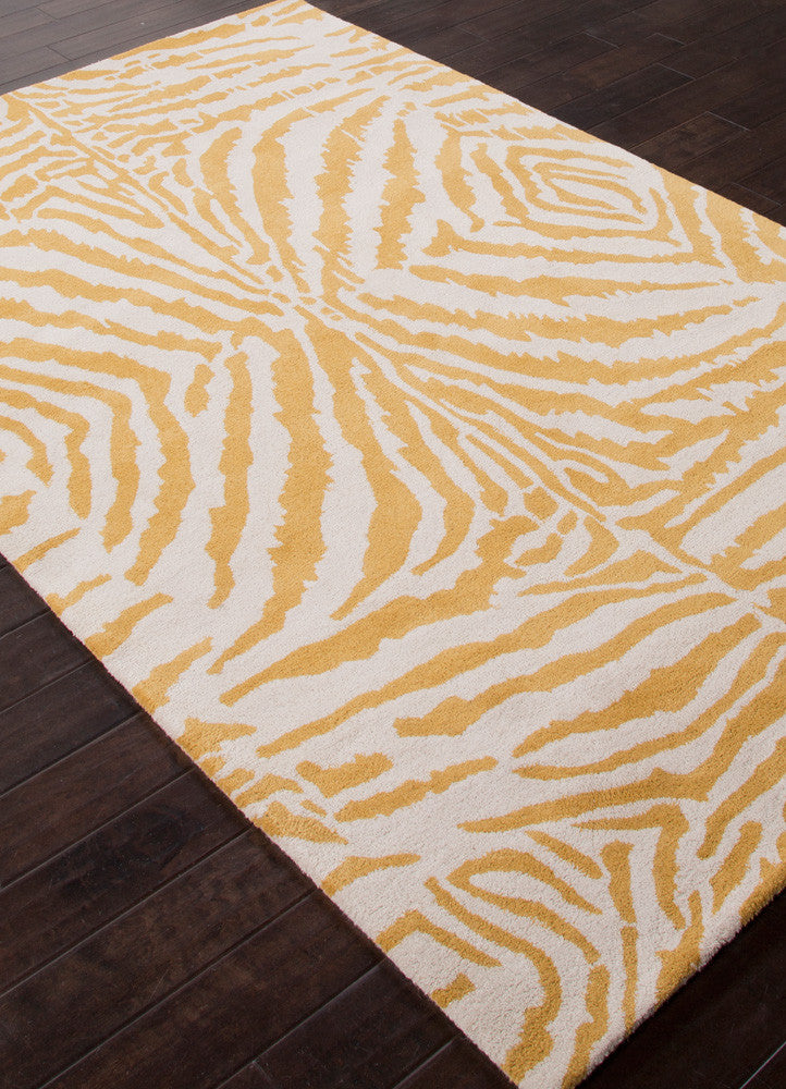 En Casa Zebra Ikat White/Golden Apricot Area Rug