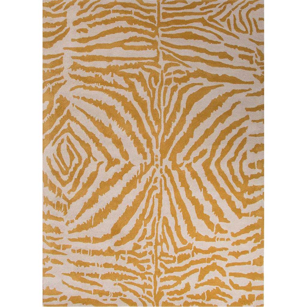 En Casa Zebra Ikat White/Golden Apricot Area Rug