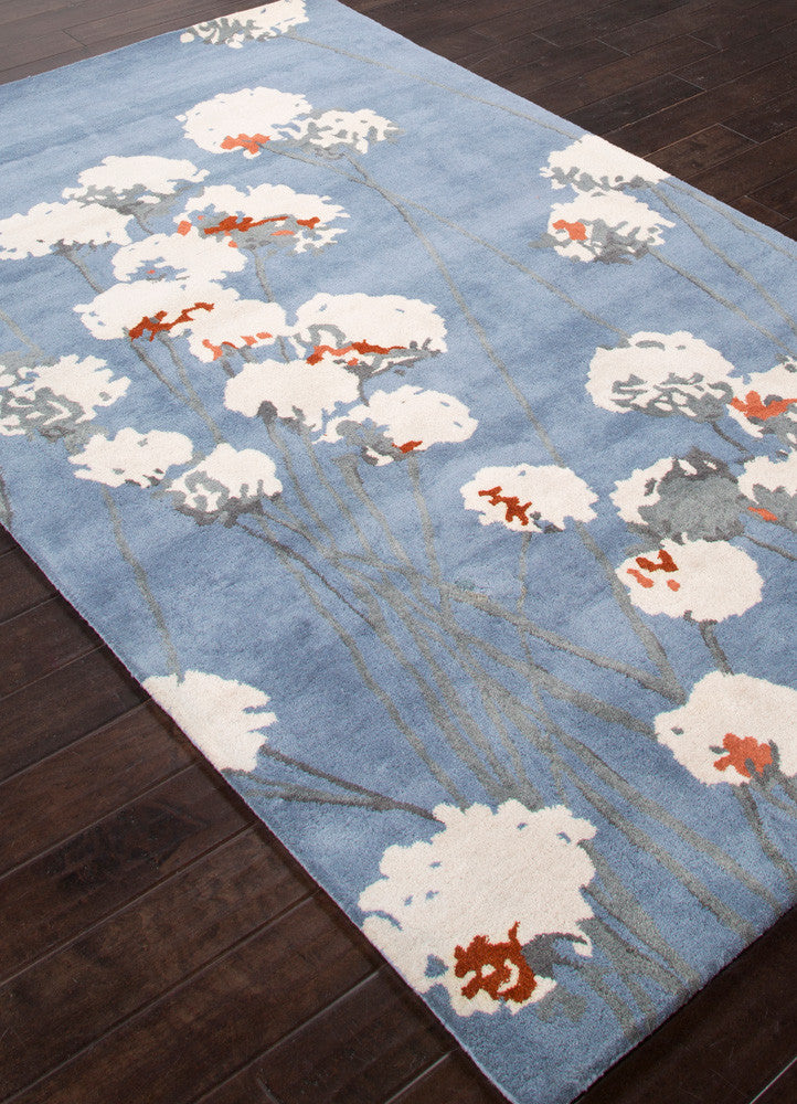 En Casa Cotton Blossom Silver Lake Blue Area Rug