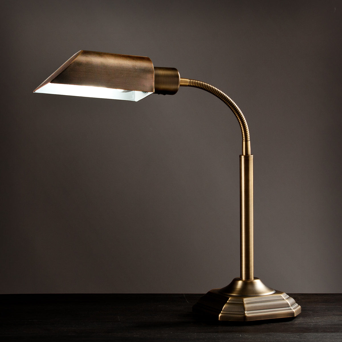 Author Table Lamp Honey Brass