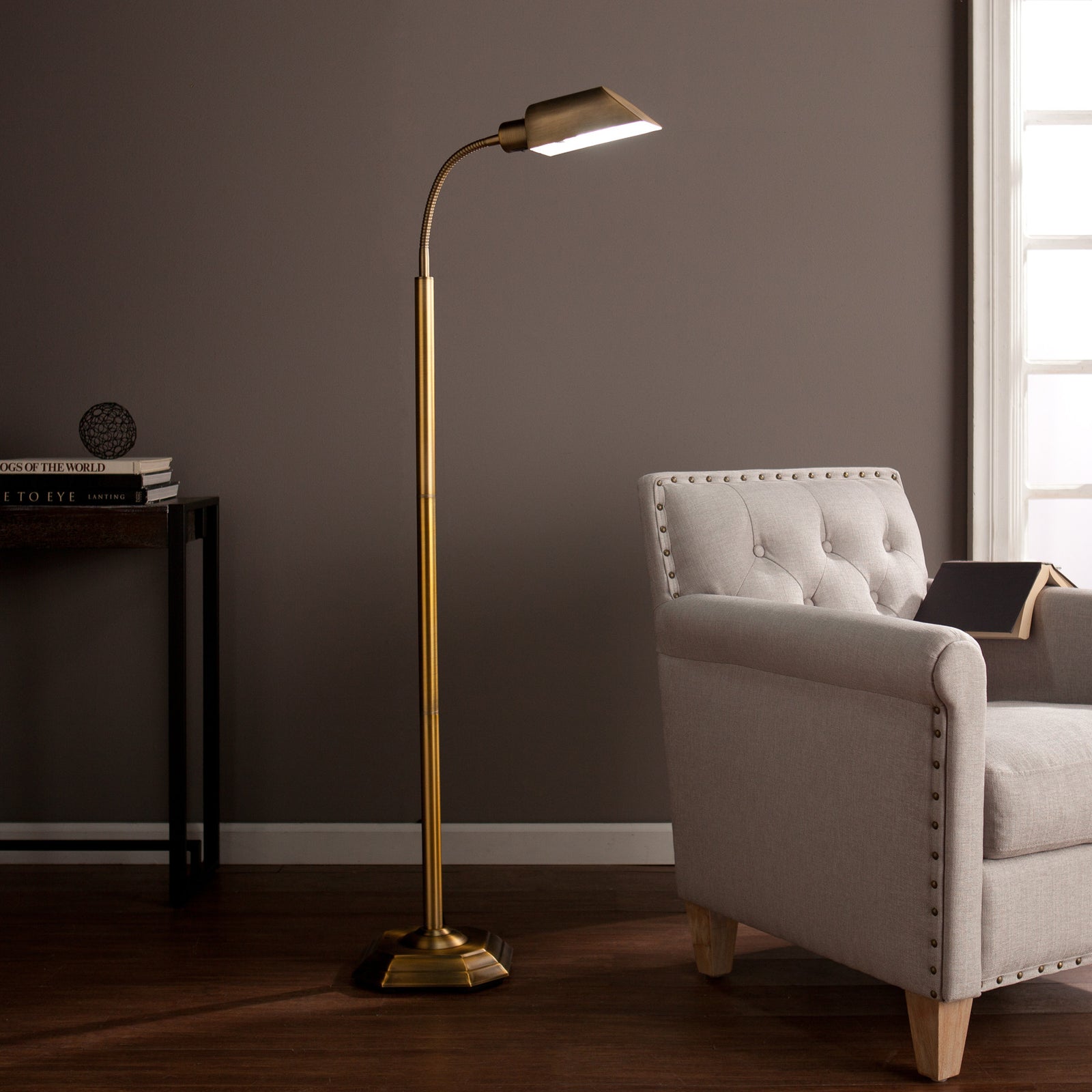 Author Floor Lamp Honey Brass