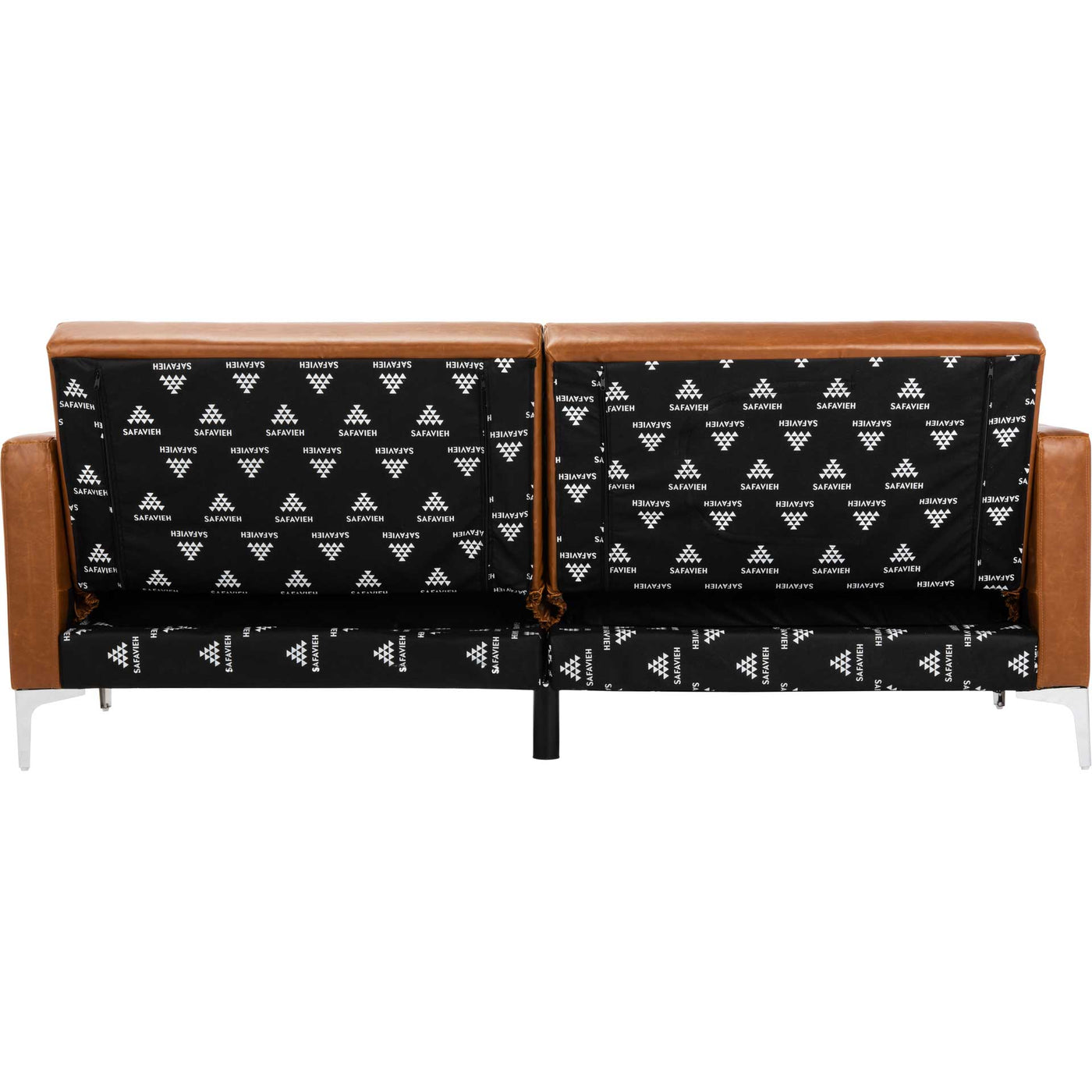 Charbel Foldable Futon Bed Cognac/Chrome