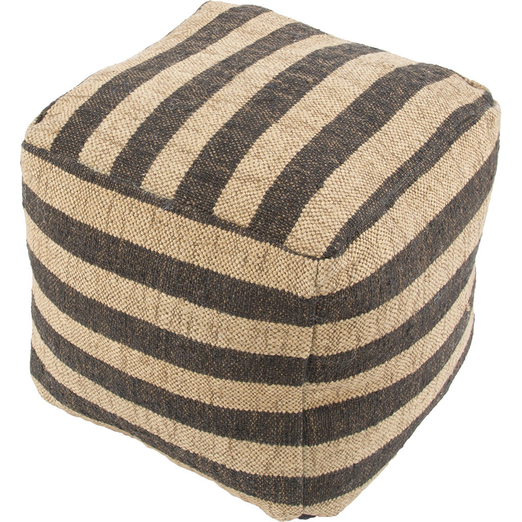 Mason Metal Beige/Black Pouf