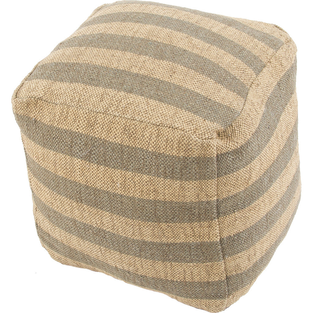 Mason Metal Beige/Gray Pouf