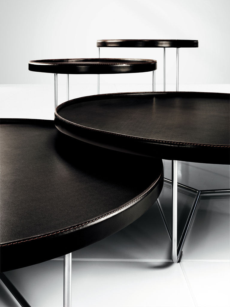 Adelphi Nesting Coffee Tables Black Leather