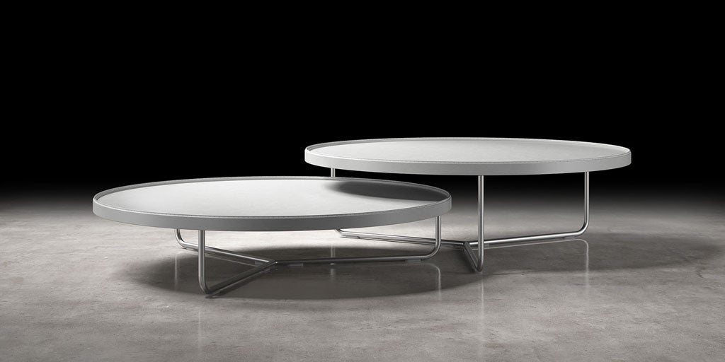 Adelphi Nesting Coffee Tables White Leather