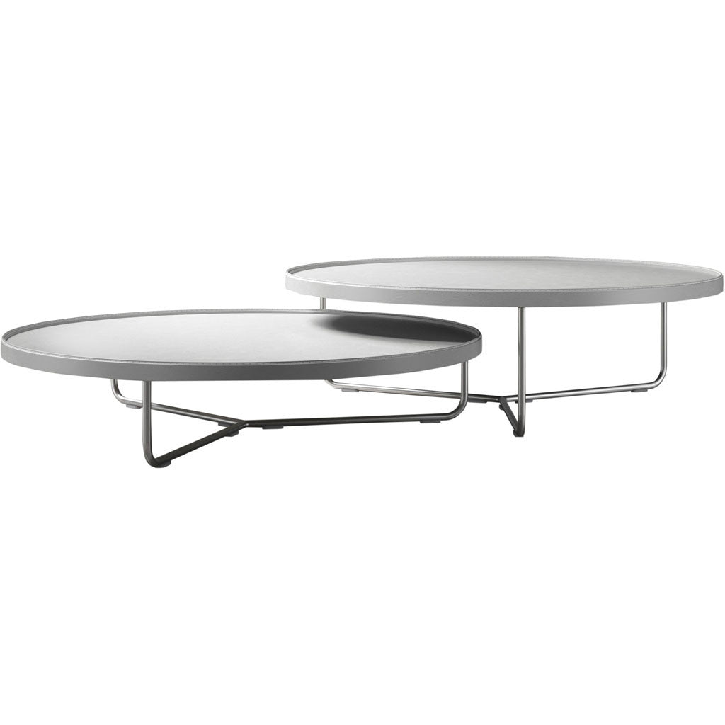 Adelphi Nesting Coffee Tables White Leather