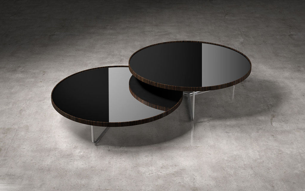 Adelphi Nesting Coffee Tables Black Lacquer