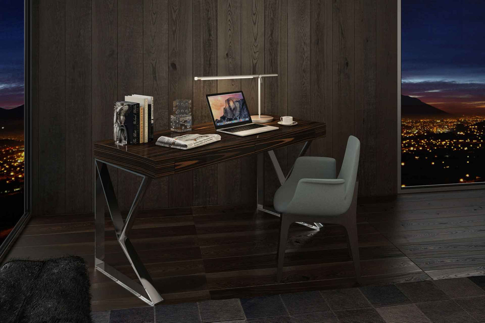 Houston Desk Cathedral Ebony Lacquer