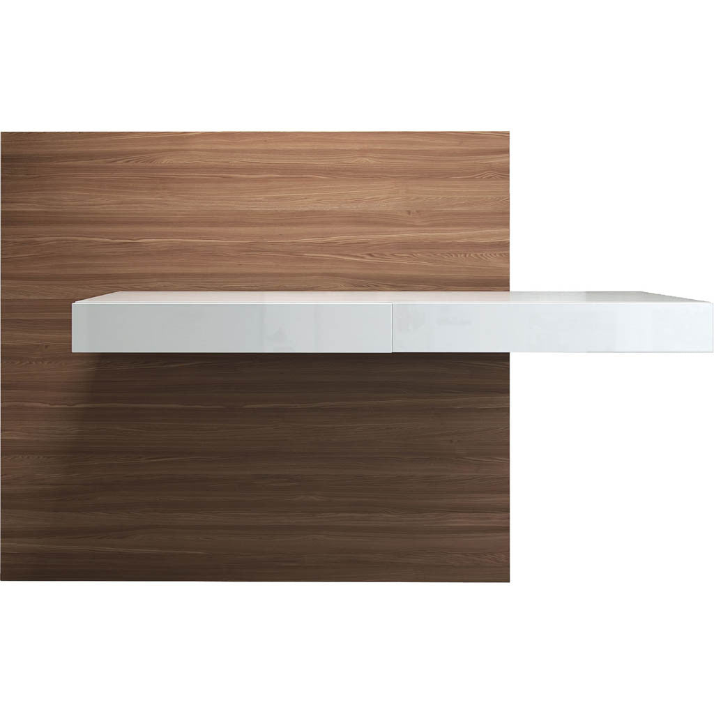 Walker Desk White Lacquer/Walnut Back